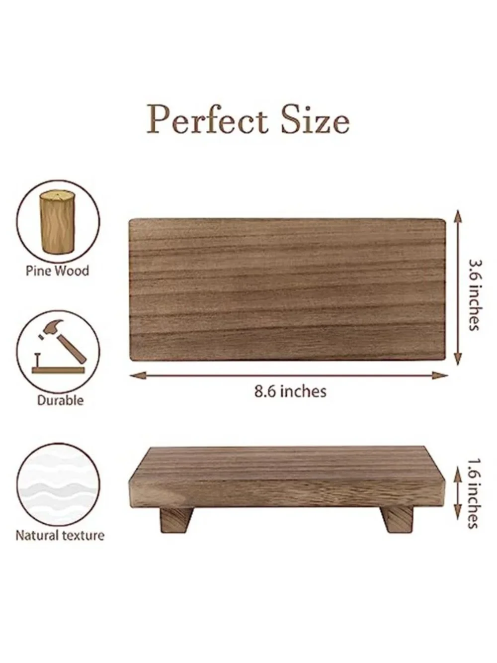 Small Wood Tray Pedestal Stand Farmhouse Bathroom Decor Decorative Wooden Riser